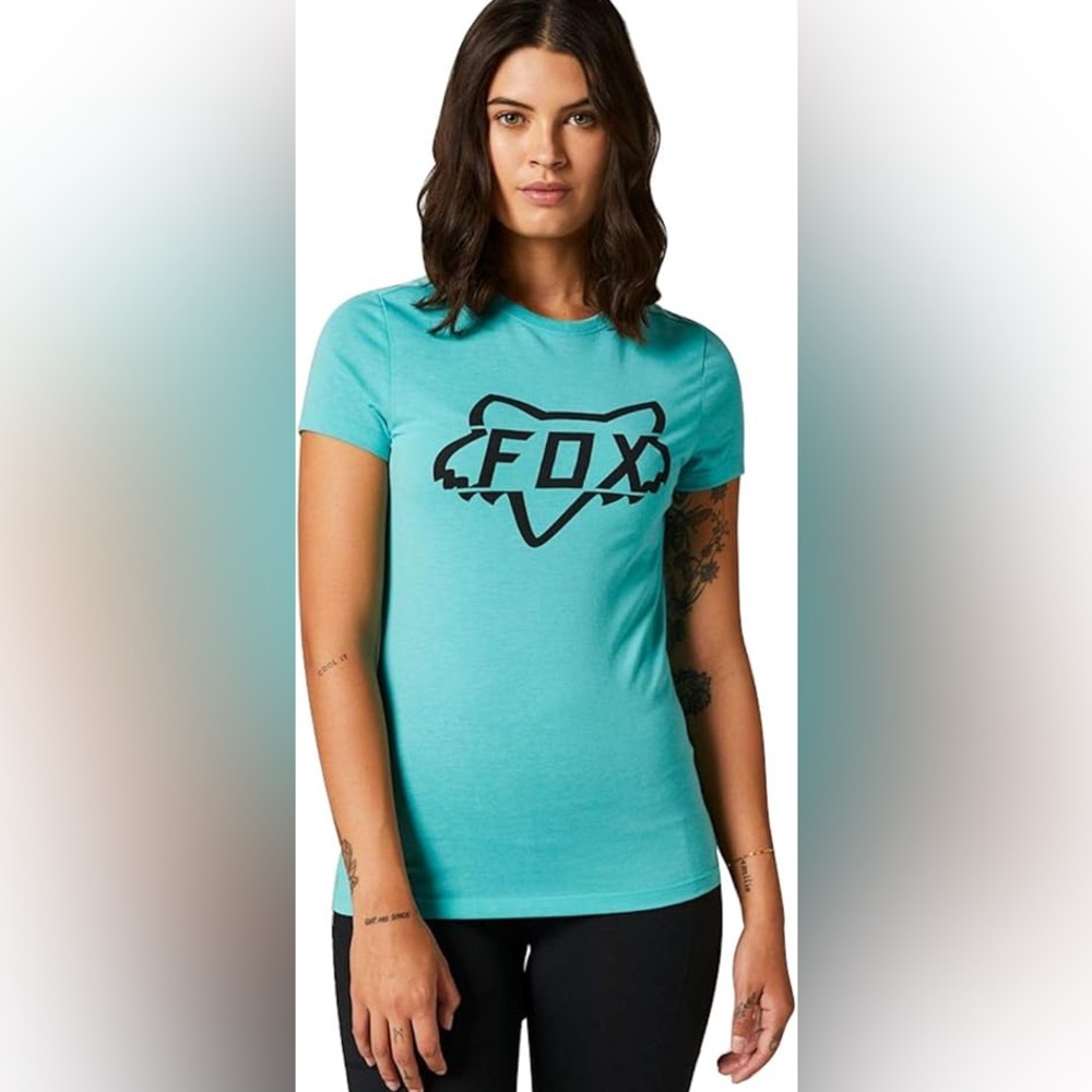 Fox Teal Crew Neck Tee